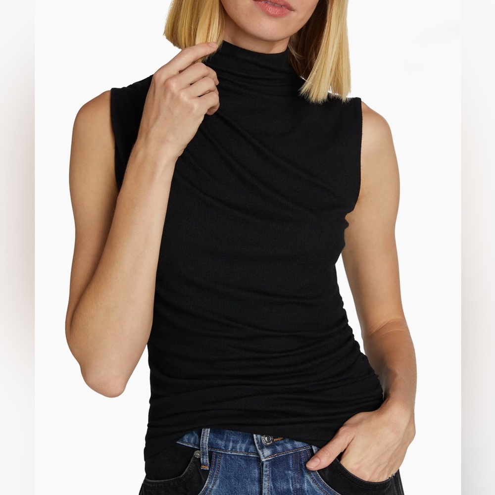 Veronica Beard
Mylie Knit Sleeveless Turtleneck Top Black Size S